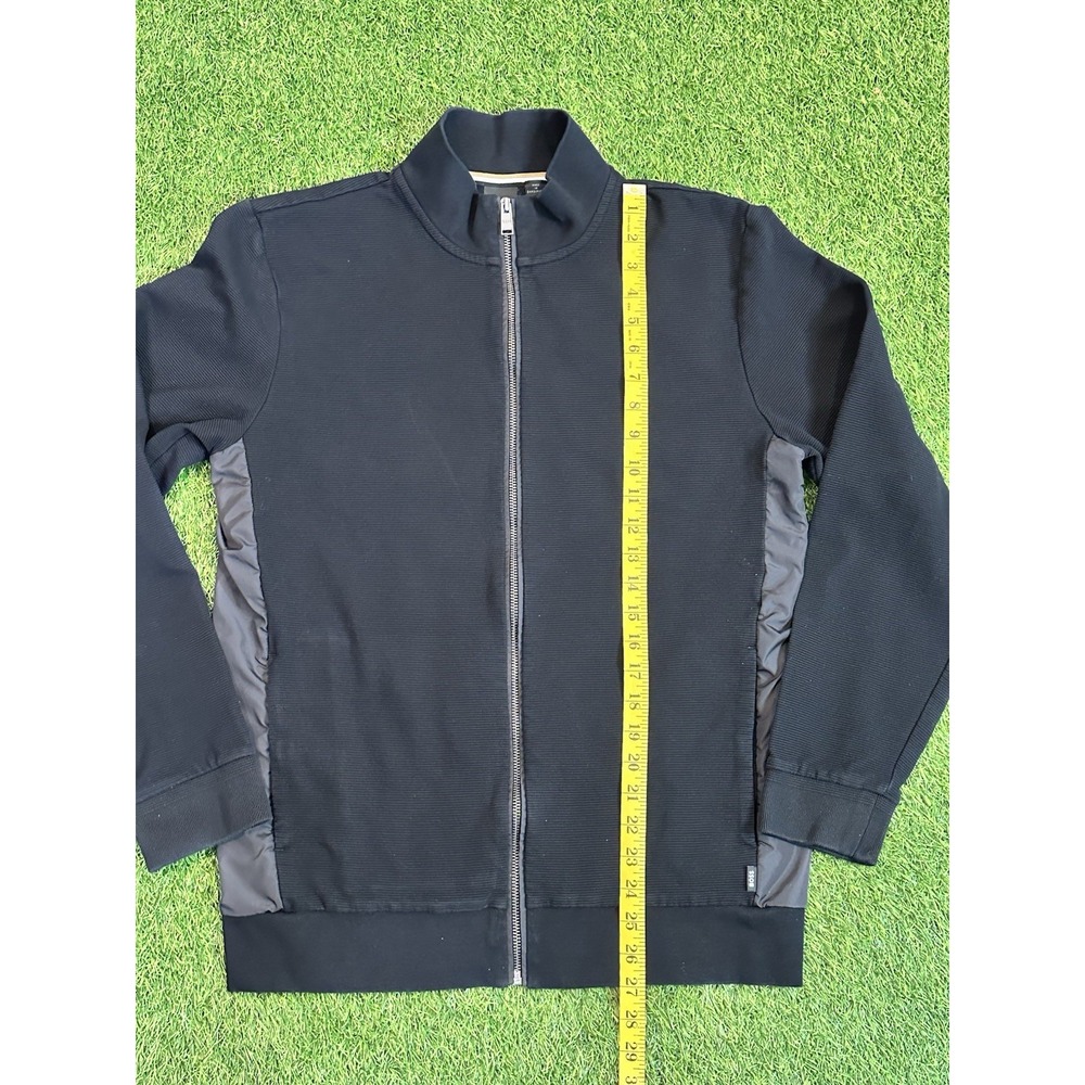 Hugo Boss Shepherd Jacket Men's Large Black Zip Up Woven Side Panels Designer - Picture 9 of 16